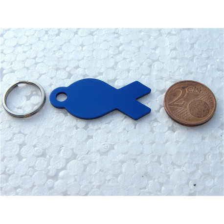 Médaille gravée en forme de poisson pour Chat chaton chiot gravure 2 faces