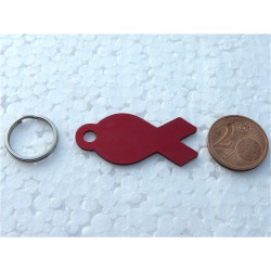 Médaille gravée en forme de poisson rouge pour Chat chaton chiot gravure 2 faces