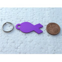 Médaille gravée en forme de poisson violet pour Chat chaton chiot gravure 2 faces