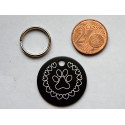 Médaille ronde "patte" noire pour Chien moyen gravure 1 face