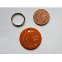 Médaille ronde "clair de lune" orange pour Chien moyen gravure 1 face