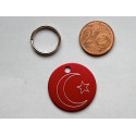 Médaille ronde "clair de lune" rouge pour Chien moyen gravure 1 face
