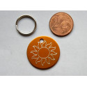 Médaille ronde "soleil" orange pour Chien moyen gravure 1 face
