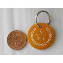 Médaille ronde "étoile" orange pour Chien moyen gravure 1 face