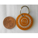Médaille ronde "ying yang" orange pour Chien moyen gravure 1 face