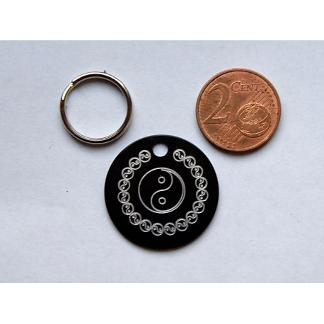 Médaille  "YING YANG"  Chat, Chien gravure 