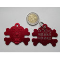 Médaille gravée "MOLOSSE" rouge pour grand Chien gravure 1 face