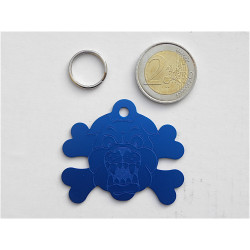 Médaille gravée "MOLOSSE" bleu pour grand Chien gravure 1 face