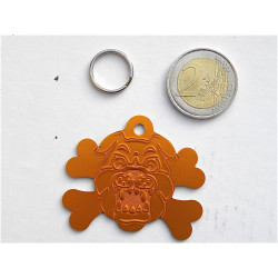 Médaille gravée "MOLOSSE" orange pour grand Chien gravure 1 face