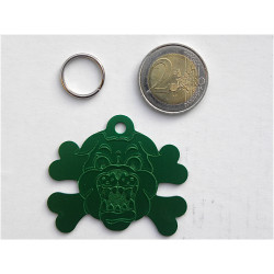 Médaille gravée "MOLOSSE" verte pour grand Chien gravure 1 face