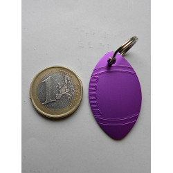 Médaille gravée "RUGBY" violette pour Chien moyen gravure 1 face