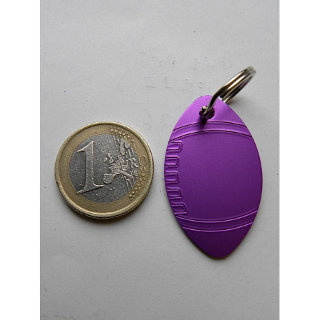 Médaille gravée "RUGBY" violette pour Chien moyen gravure 1 face