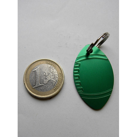 Médaille gravée "RUGBY" verte pour Chien moyen gravure 1 face