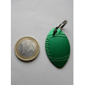 Médaille gravée "RUGBY" verte pour Chien moyen gravure 1 face