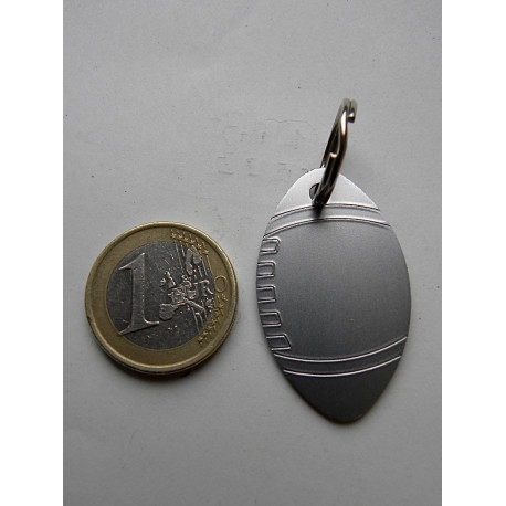 Médaille gravée "RUGBY" argentée pour Chien moyen gravure 1 face