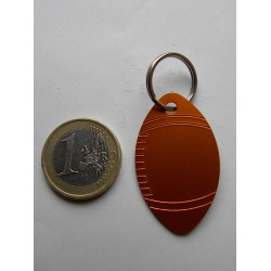 Médaille gravée "RUGBY" orange pour Chien moyen gravure 1 face
