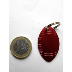 Médaille gravée "RUGBY" rouge pour Chien moyen gravure 1 face