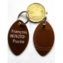 Médaille gravée "RUGBY" marron pour Chien moyen gravure 1 face