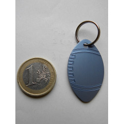 Médaille gravée "RUGBY" bleu argenté pour Chien moyen gravure 1 face
