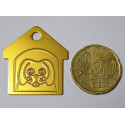 Médaille "Niche" dorée pour petit et moyen chien gravure 1 face