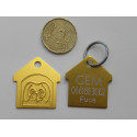 Médaille "Niche" dorée pour petit et moyen chien gravure 1 face