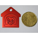 Médaille "Niche" rouge pour petit et moyen chien gravure 1 face