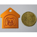 Médaille "Niche" orange pour petit et moyen chien gravure 1 face