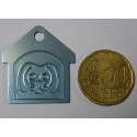 Médaille "Niche" bleu argentée pour petit et moyen chien gravure 1 face