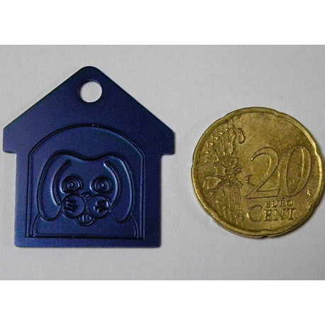 Médaille "Niche" bleu pour petit et moyen chien gravure 1 face