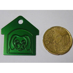 Médaille "Niche" verte pour petit et moyen chien gravure 1 face