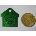 Médaille "Niche" verte pour petit et moyen chien gravure 1 face