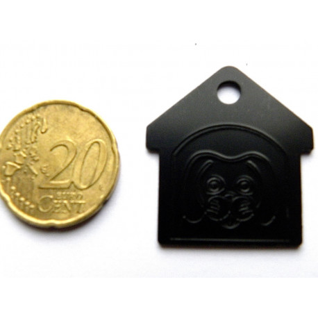 Médaille "Niche" noire pour petit et moyen chien gravure 1 face