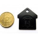 Médaille "Niche" noire pour petit et moyen chien gravure 1 face