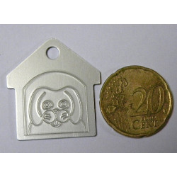Médaille "Niche" argentée pour petit et moyen chien gravure 1 face