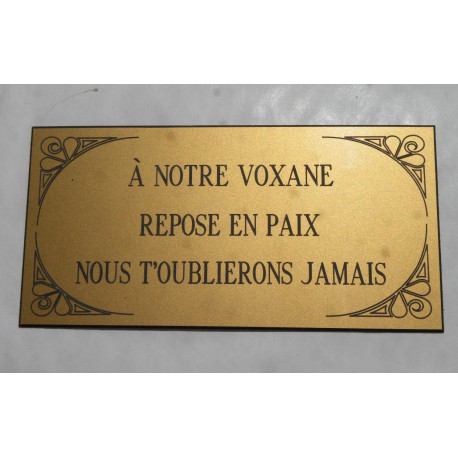 plaque funéraire animaux domestique  format 75 x 150 mm personnalisable 3 lignes 