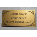 plaque funéraire animaux domestique  format 75 x 150 mm personnalisable 3 lignes 