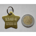 Médaille étoile chien laiton personnalisée
