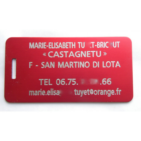 plaque d'identité bagage GRAVURE 