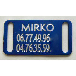 Plaque identification bleu chien petit modele