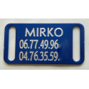 Plaque identification bleu chien petit modele