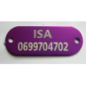 Plaque identification chien chat violette