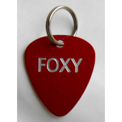 Médaille chien alu médiator rouge personnalisation