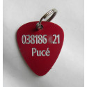 Médaille chien alu médiator rouge personnalisation