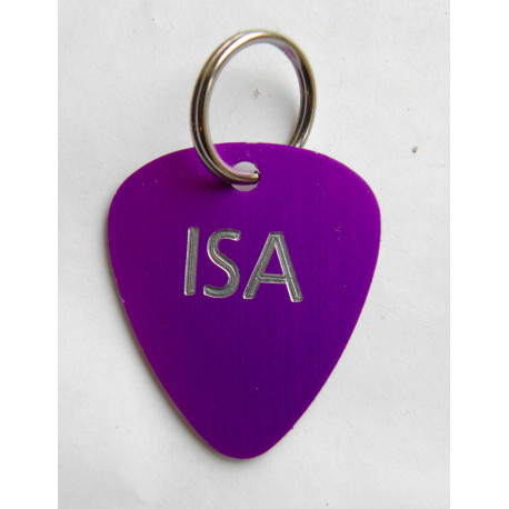 Médaille chien médiator violet gravure