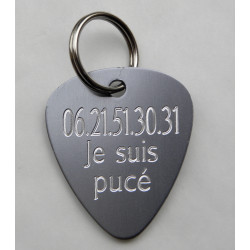 Médaille chien médiator argenté  personnalisable gravure