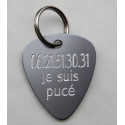 Médaille chien médiator argenté  personnalisable gravure