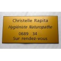 plaque professionnelle adhésive personnalisée dorée