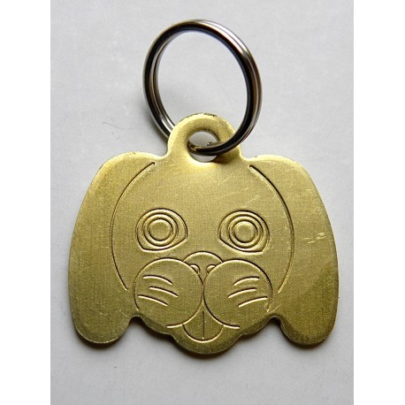 Médaille chien TOUTOU en laiton  gravure