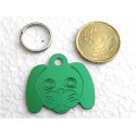 Médaillon toutou vert en aluminium gravure offerte