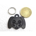 Médaillon toutou noir en aluminium gravure offerte